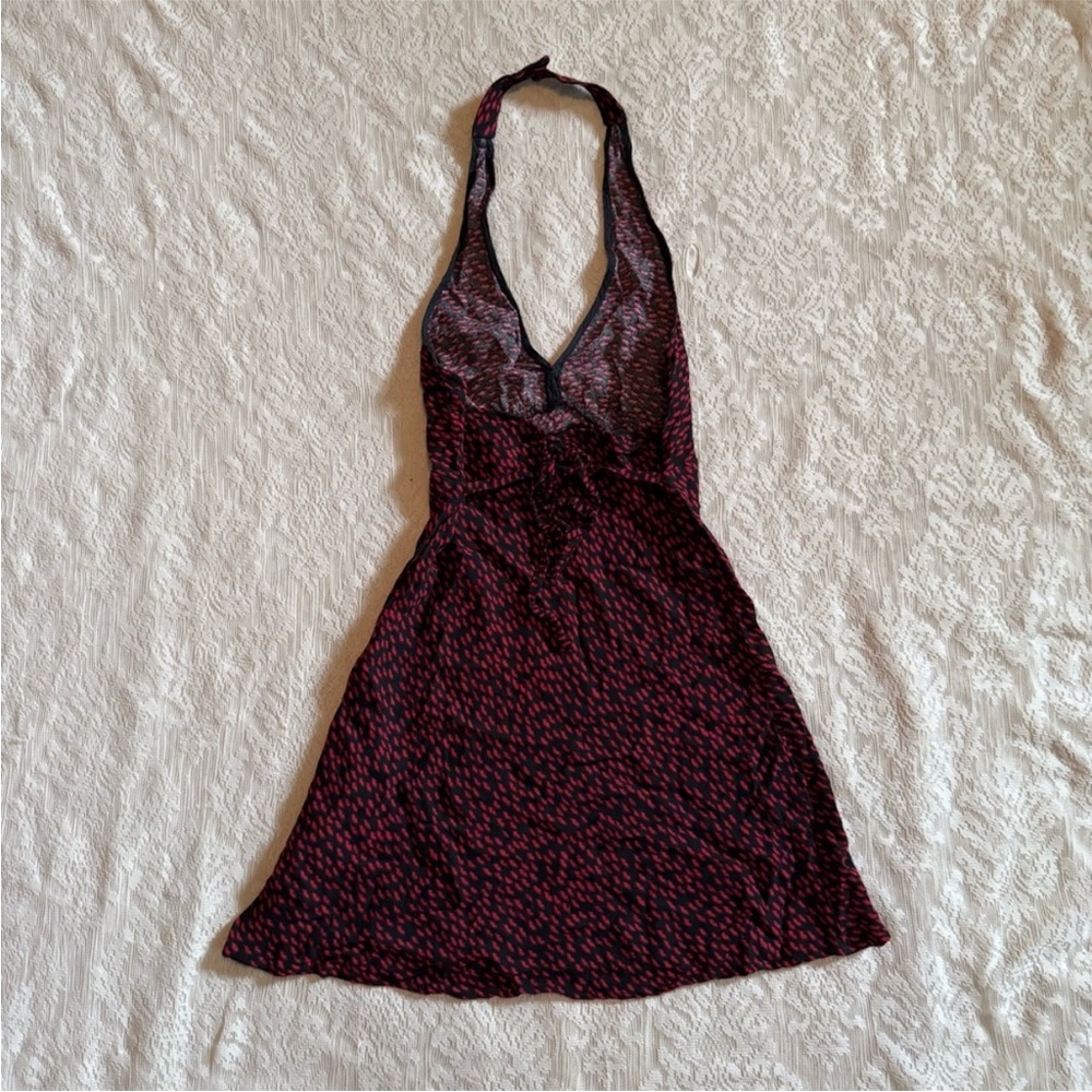 Reformation Red and Black Mini Delanie Dress - Picture 5 of 9